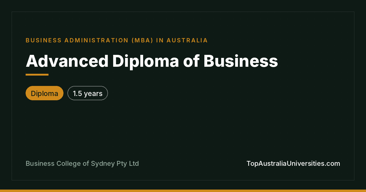 Advanced Diploma of Business at Business College of Sydney