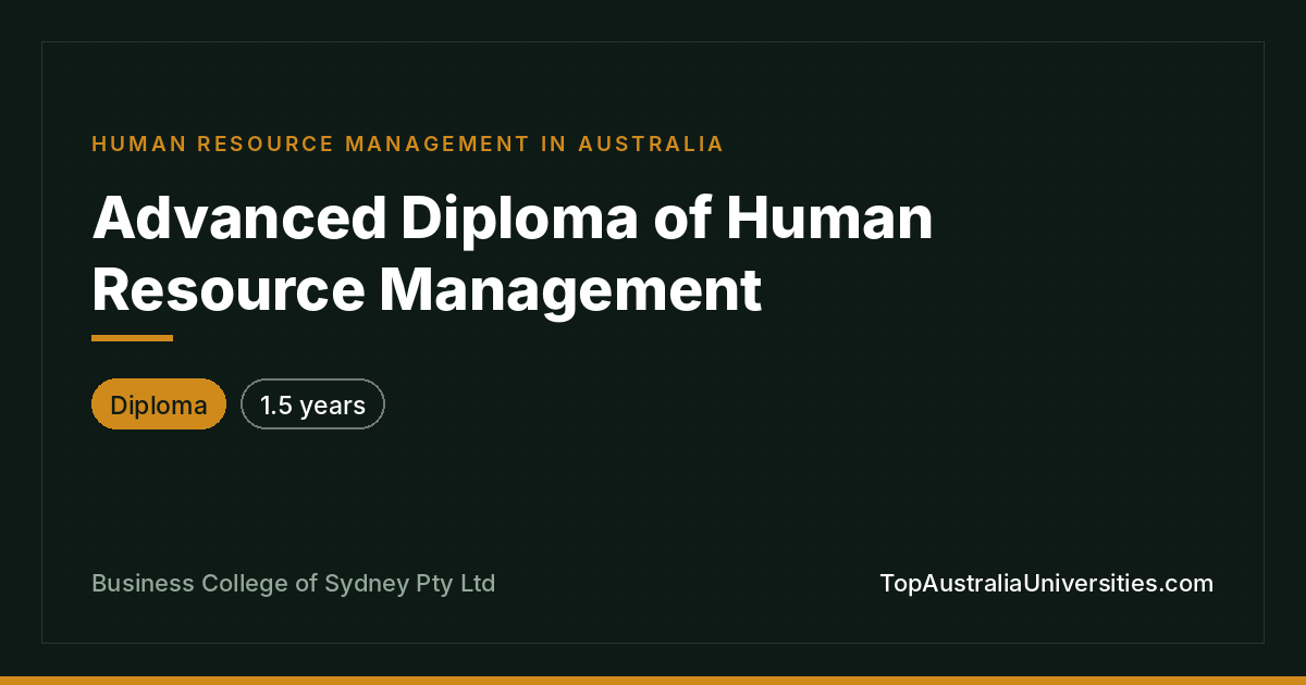 Advanced Diploma of Human Resource Management