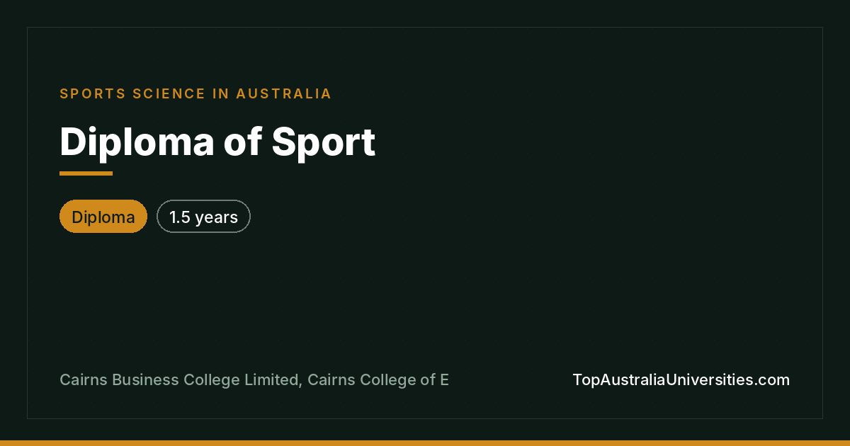 Diploma of Sport – Cairns Business College, Gold Coast