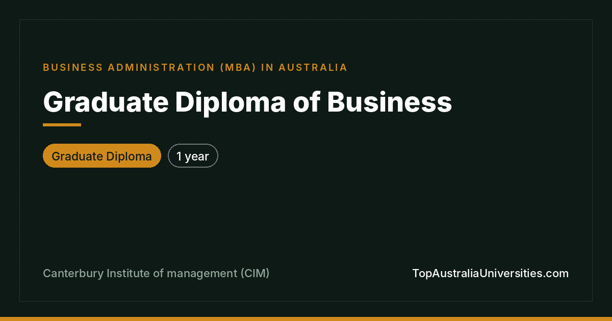 Graduate Diploma of Business at CIM