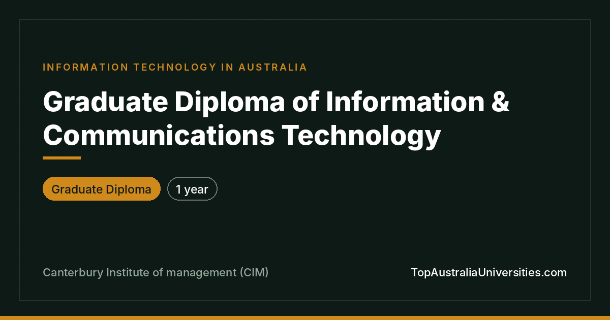 Graduate Diploma of ICT at CIM | 1 Year