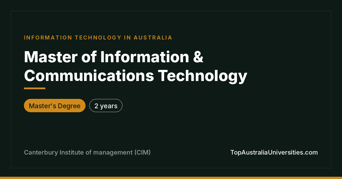 Master of ICT at CIM: Course Guide