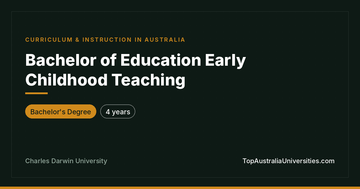 Bachelor of Education (Early Childhood) at CDU