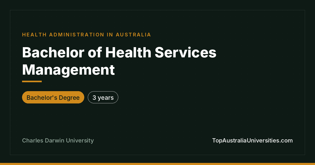 Bachelor of Health Services Management at CDU
