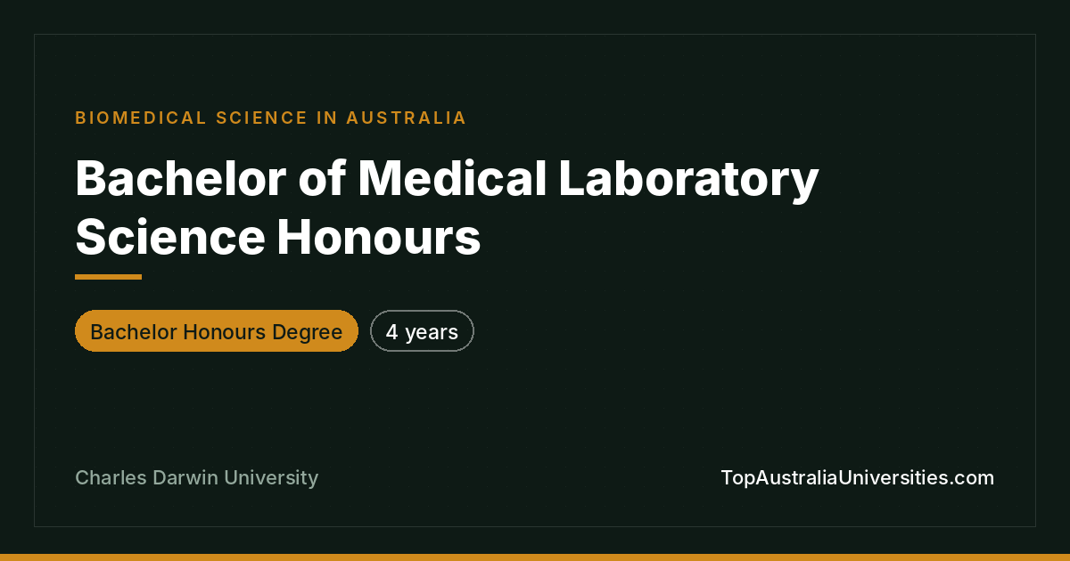 Bachelor of Medical Laboratory Science Honours at CDU