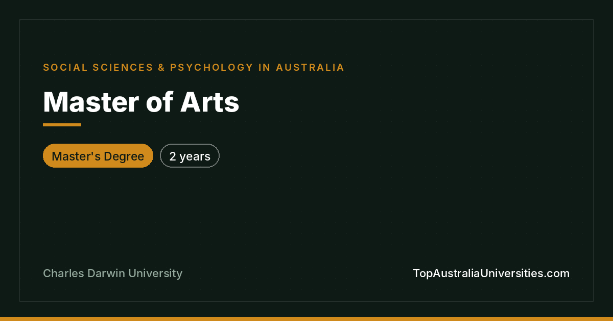 Master of Arts at Charles Darwin University
