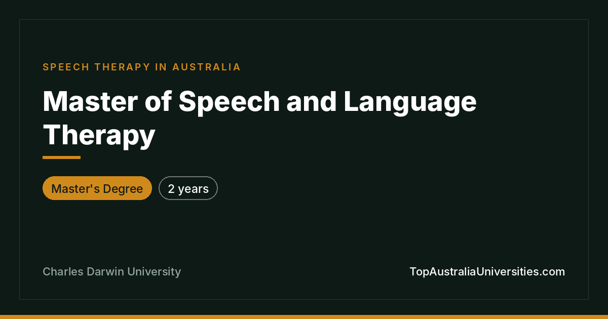 Master of Speech and Language Therapy at CDU