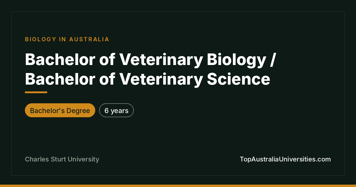 Bachelor of Veterinary Biology & Science