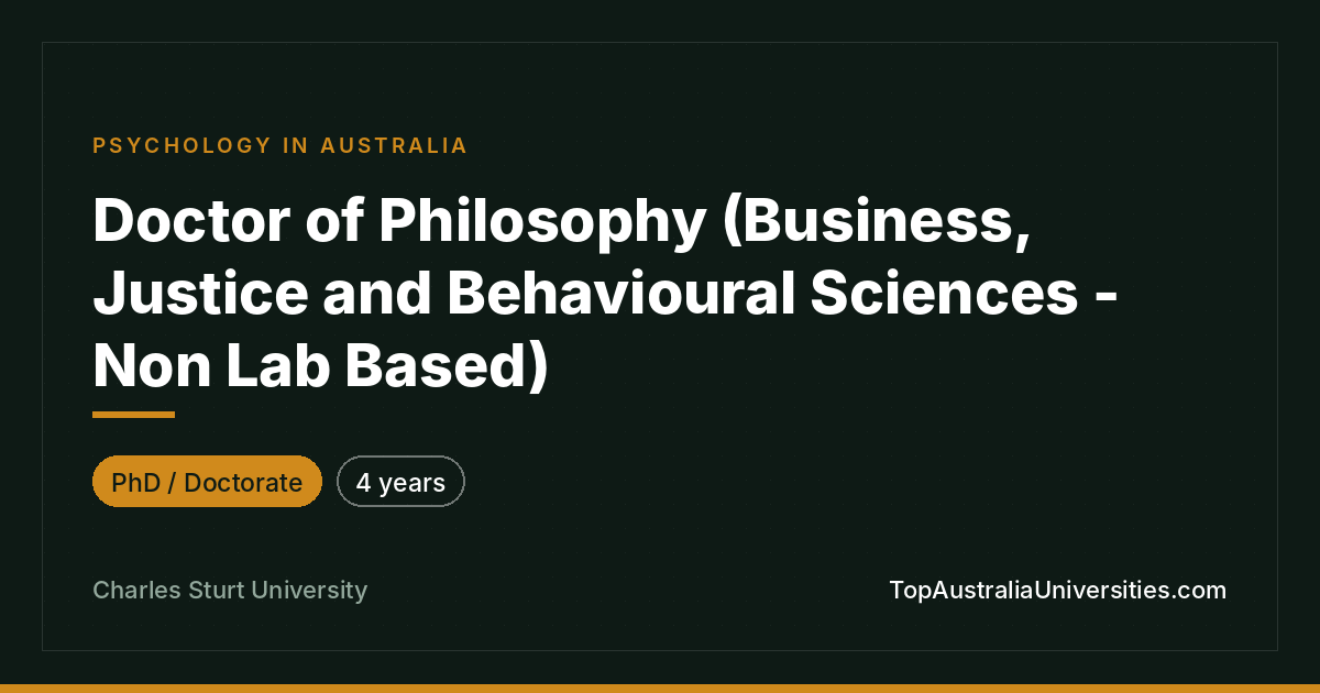 PhD in Business, Justice & Behavioural Sciences