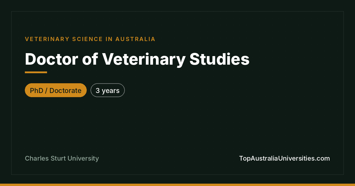 Doctor of Veterinary Studies - Charles Sturt University