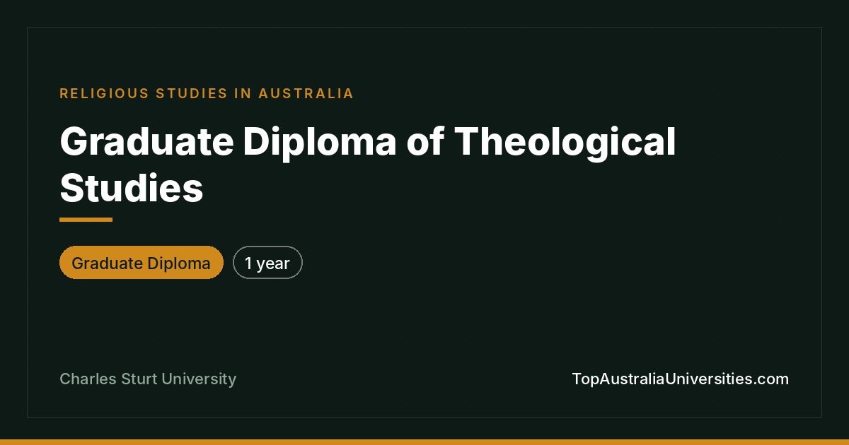 Graduate Diploma of Theological Studies