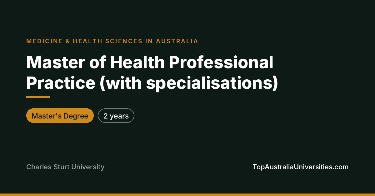 Master of Health Professional Practice - Charles Sturt Uni