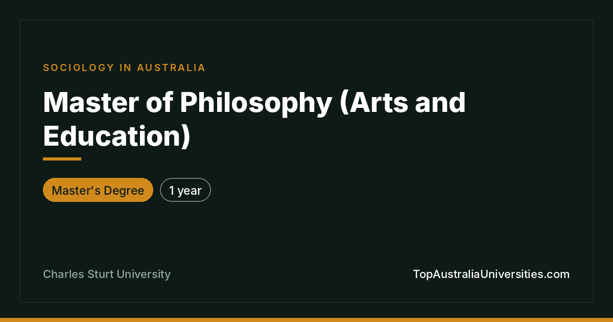 Master of Philosophy in Arts and Education