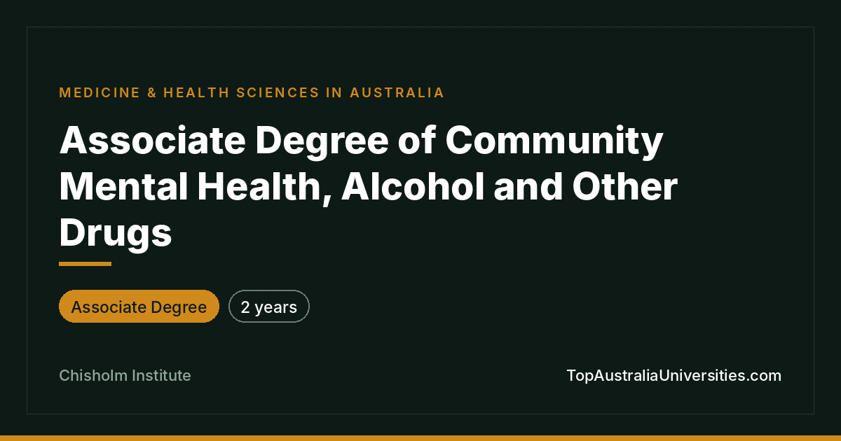 Associate Degree of Community Mental Health, AOD