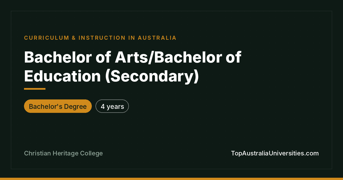 Bachelor of Arts/Bachelor of Education (Secondary)