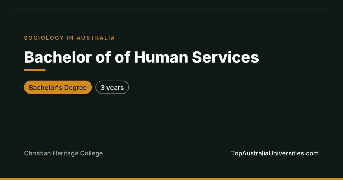 Bachelor of Human Services at Christian Heritage College