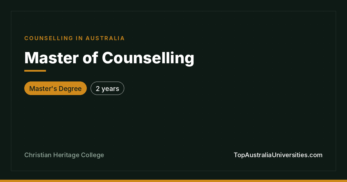 Master of Counselling at Christian Heritage College