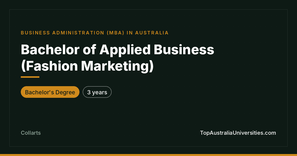 Bachelor of Applied Business (Fashion Marketing)