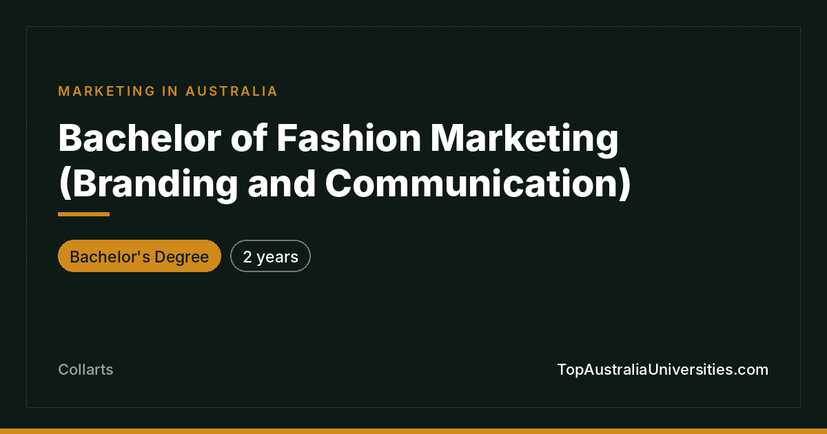 Bachelor of Fashion Marketing at Collarts
