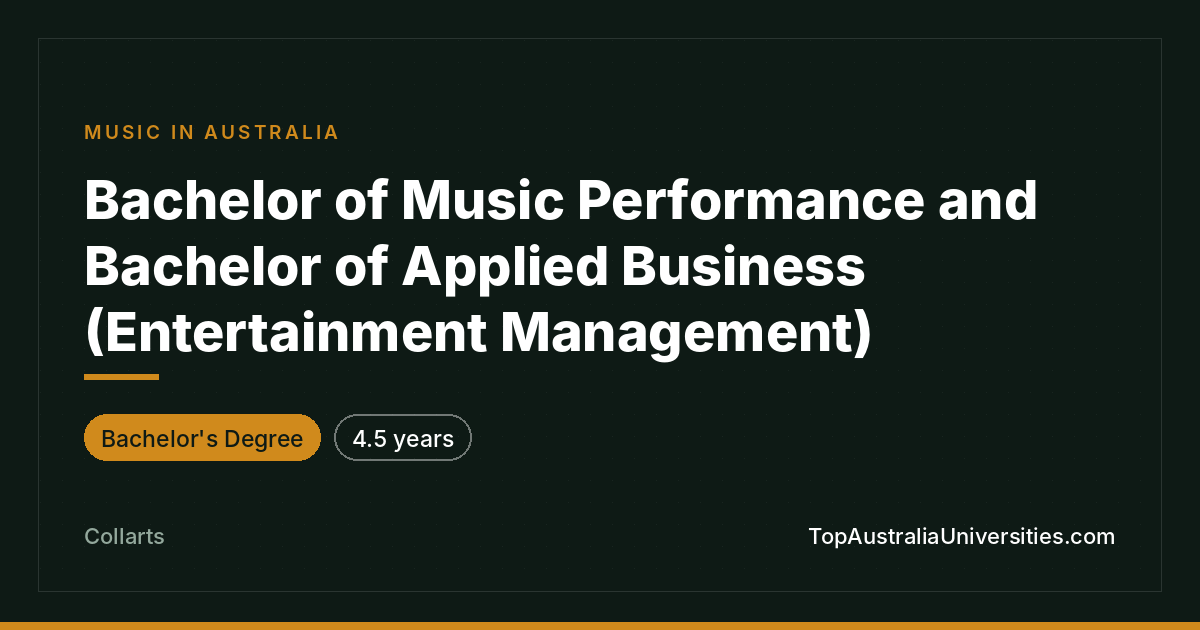 Bachelor of Music Performance & Applied Business