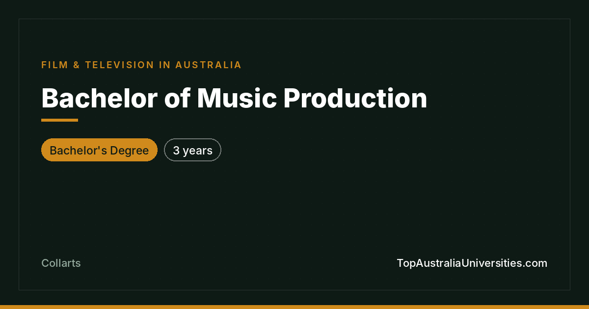Bachelor of Music Production at Collarts