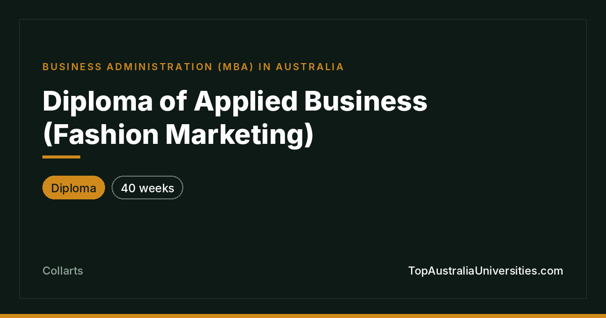 Diploma of Applied Business (Fashion Marketing) at Collarts
