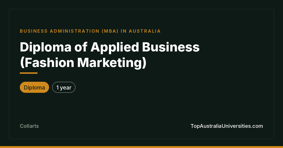 Diploma of Applied Business (Fashion Marketing) at Collarts
