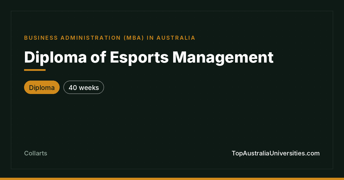 Diploma of Esports Management at Collarts