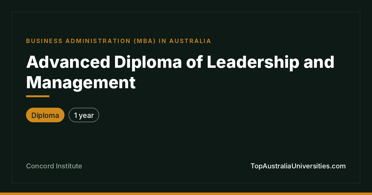 Advanced Diploma of Leadership and Management