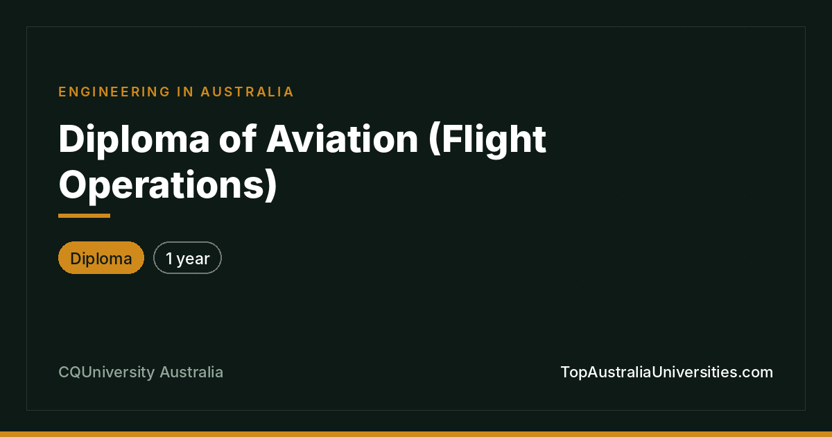 Diploma of Aviation (Flight Operations) at CQUniversity