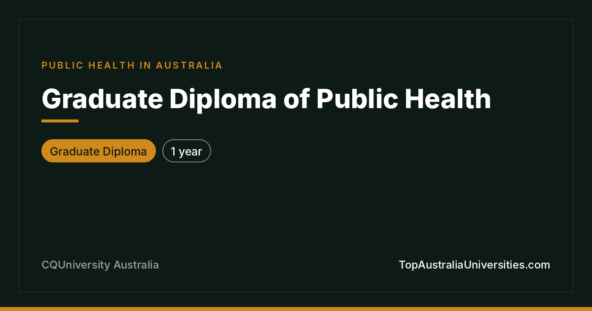 Graduate Diploma of Public Health at CQUniversity Australia