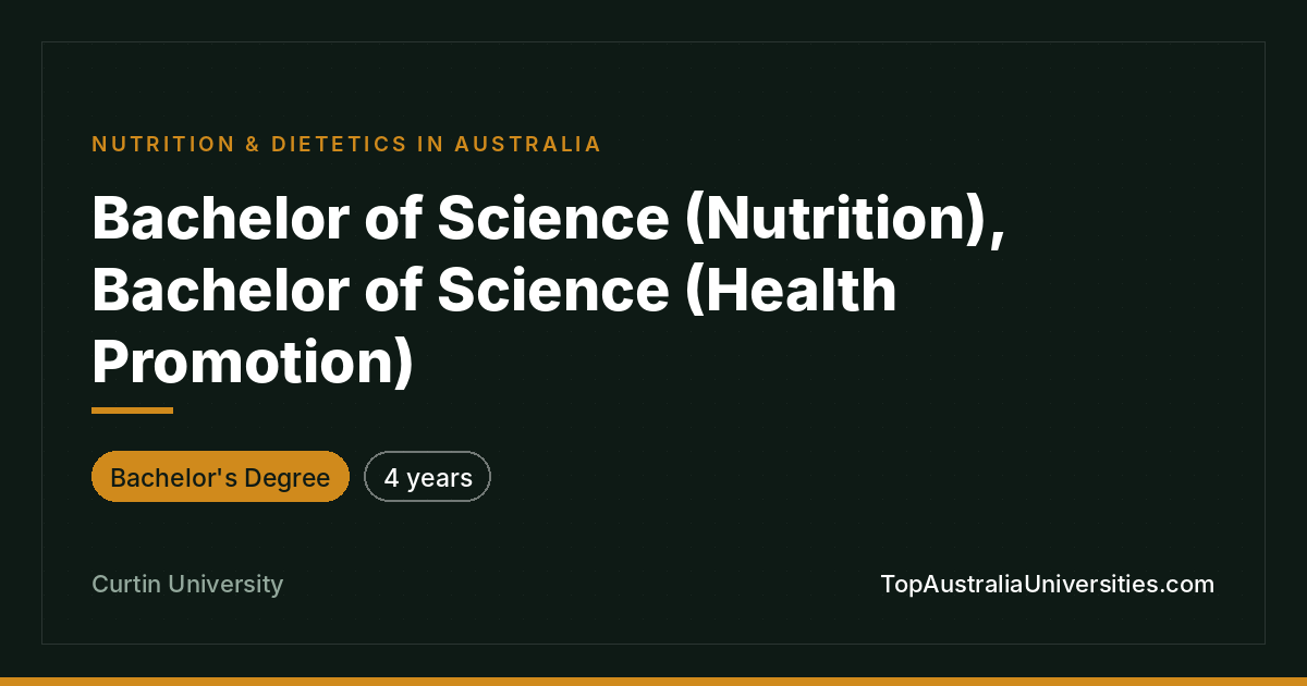 BSc (Nutrition & Health Promotion) at Curtin University