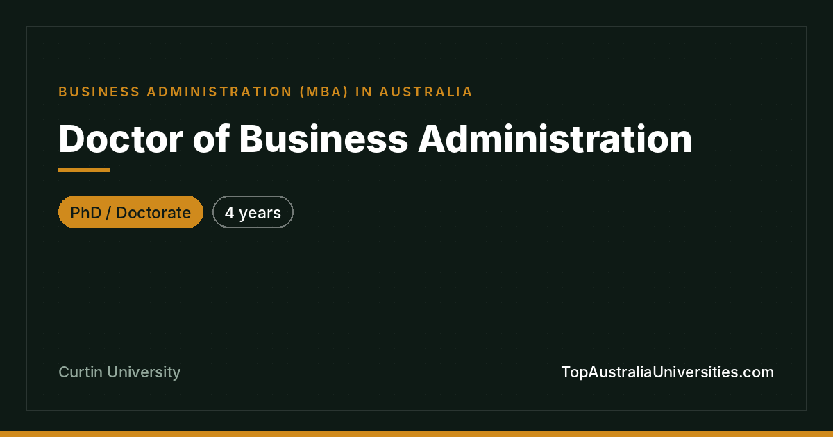 Doctor of Business Administration at Curtin University