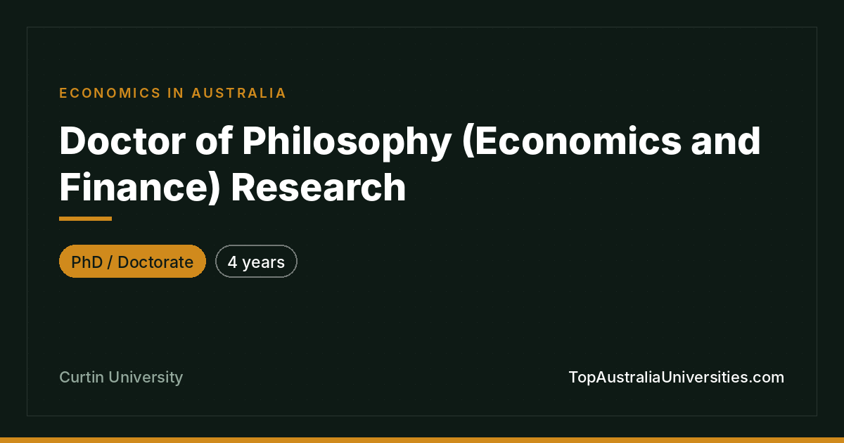 PhD in Economics and Finance – Curtin University