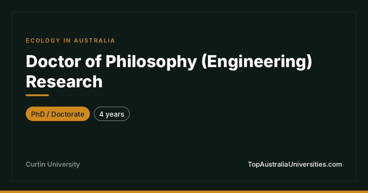 PhD (Engineering) Research | Curtin University, Perth