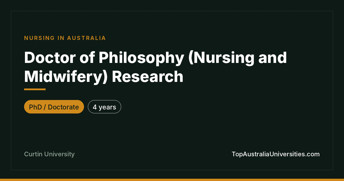 PhD (Nursing and Midwifery) at Curtin University