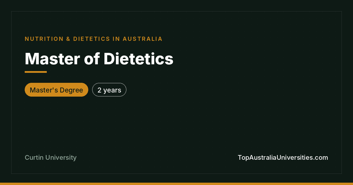 Master of Dietetics at Curtin University