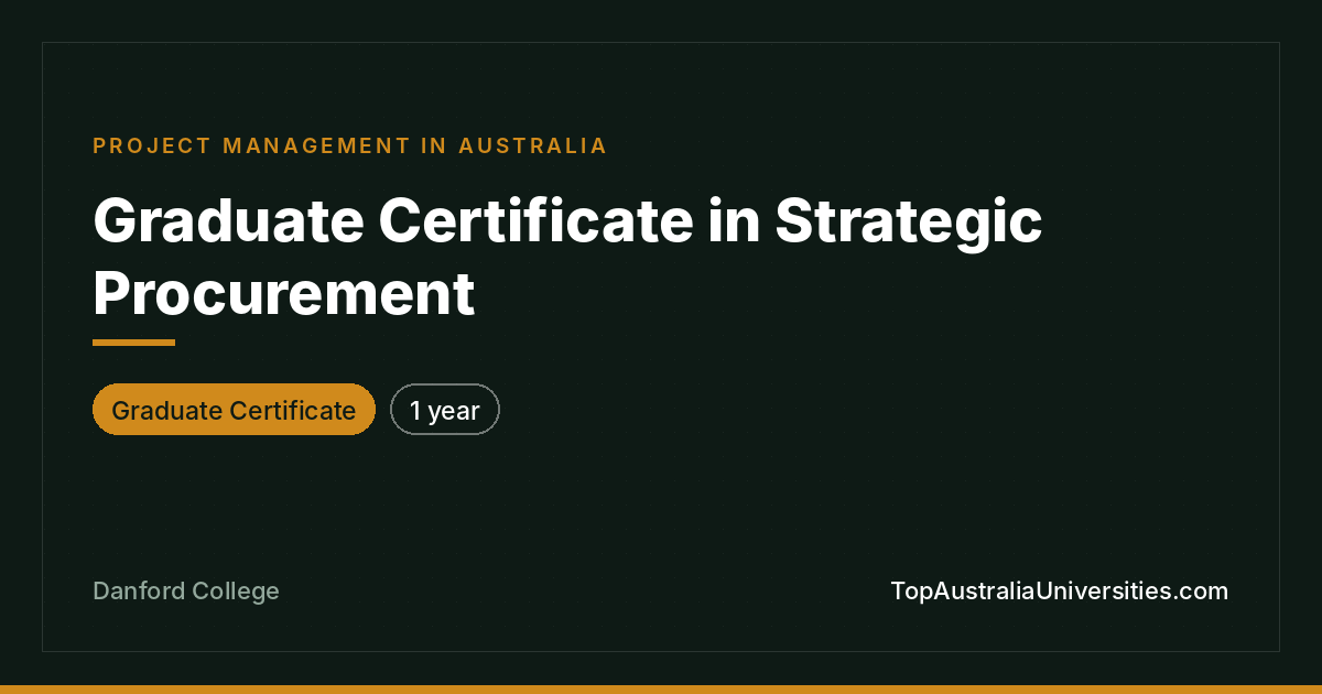 Graduate Certificate in Strategic Procurement