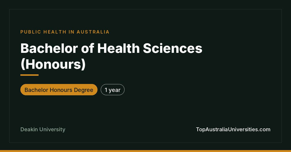 Bachelor of Health Sciences (Honours) at Deakin University