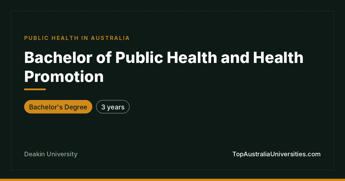 Bachelor of Public Health and Health Promotion - Deakin