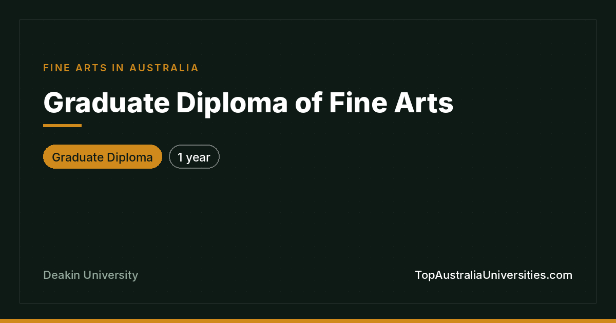 Graduate Diploma of Fine Arts at Deakin University
