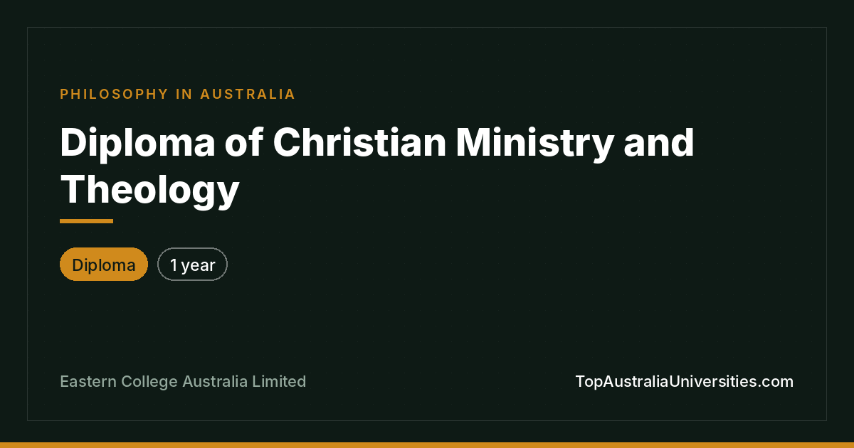 Diploma of Christian Ministry and Theology