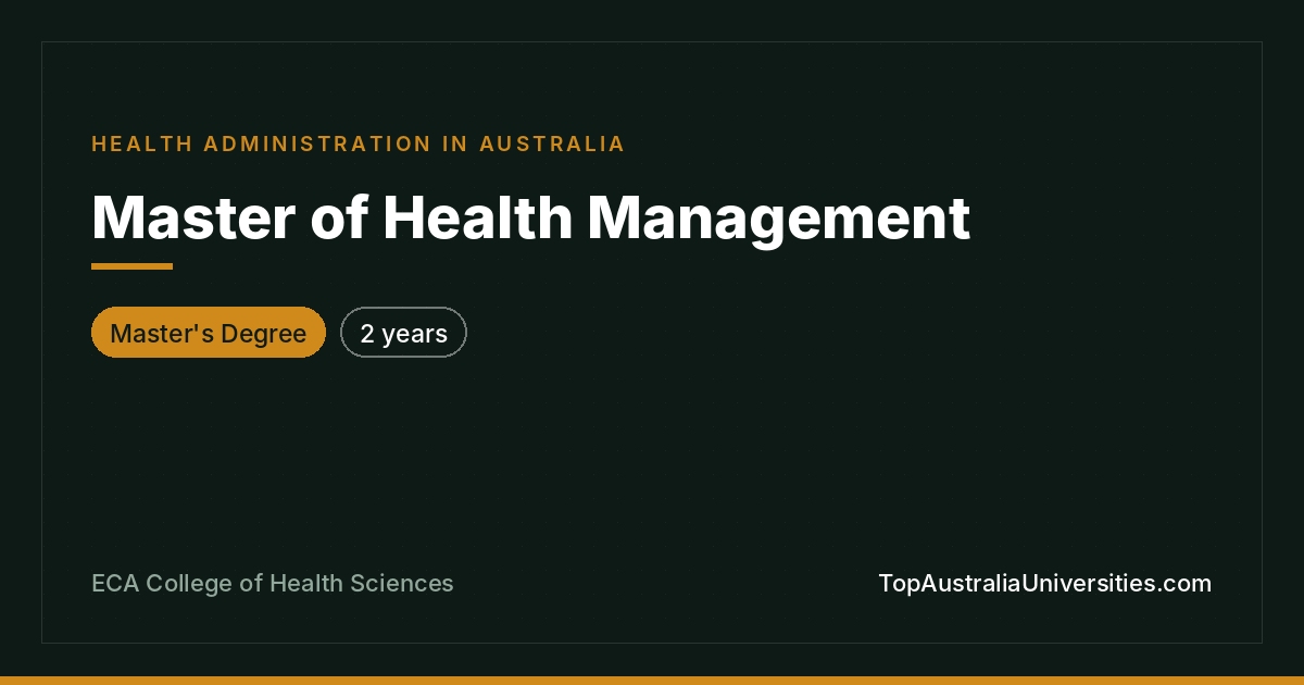 Master of Health Management | ECA College