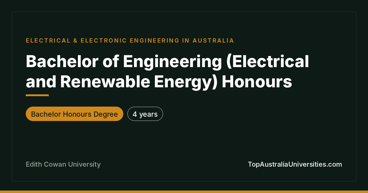 Bachelor of Engineering (Electrical and Renewable Energy) Ho