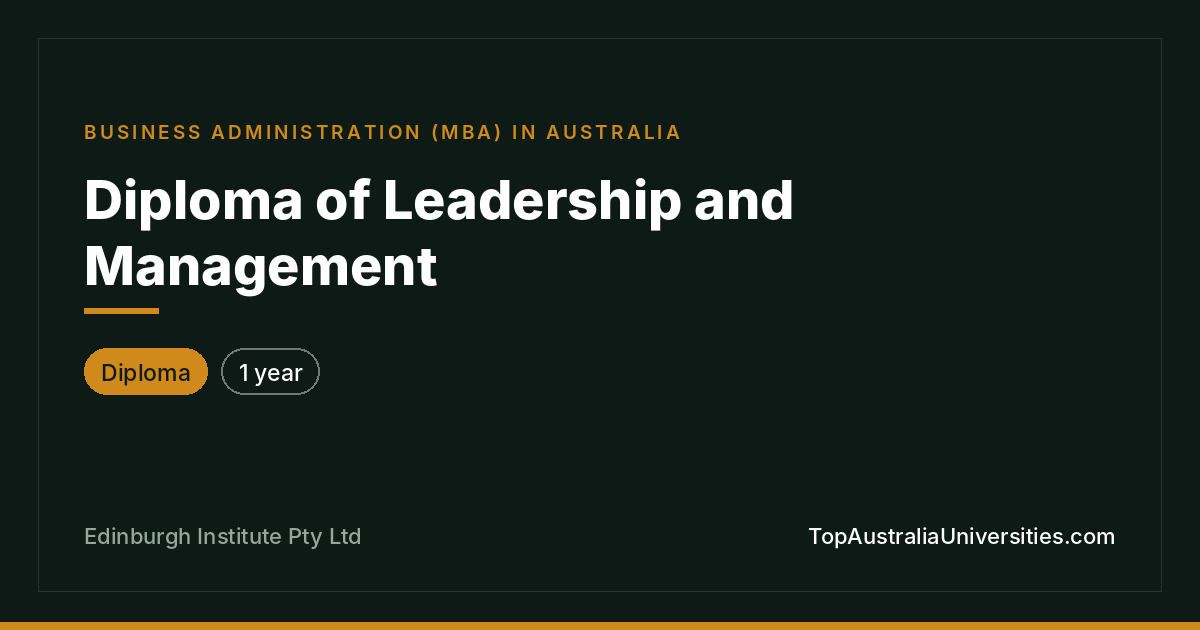 Diploma of Leadership and Management