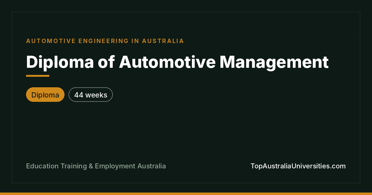 Diploma of Automotive Management | ETEA