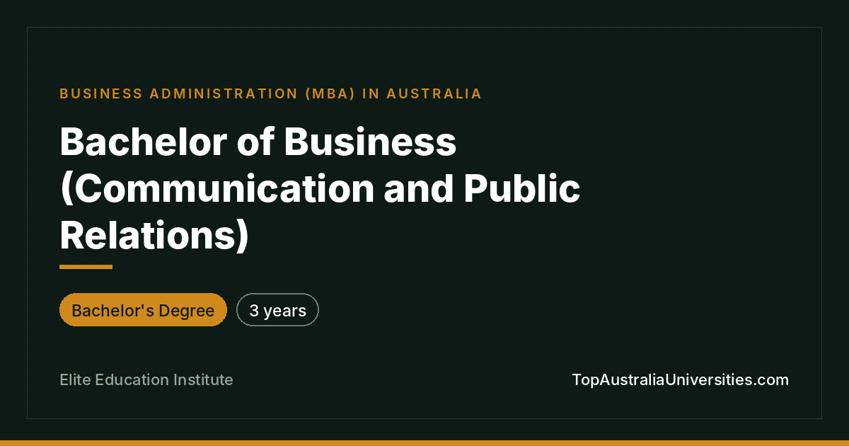 Bachelor of Business (Communication and Public Relations)