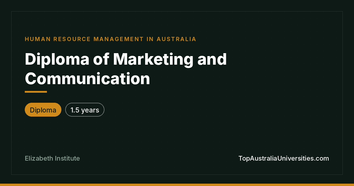 Diploma of Marketing and Communication