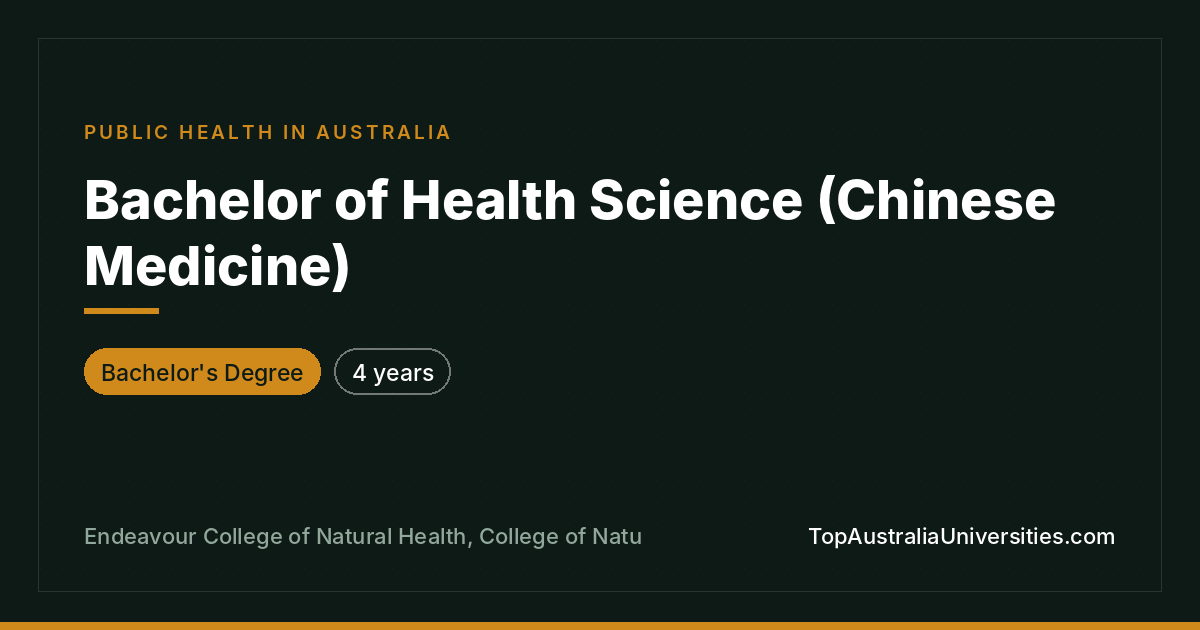 Bachelor of Health Science (Chinese Medicine) – Endeavour