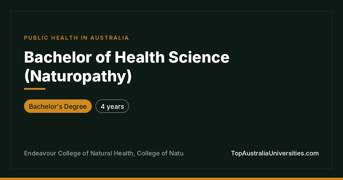 Bachelor of Health Science (Naturopathy) at Endeavour – Bris